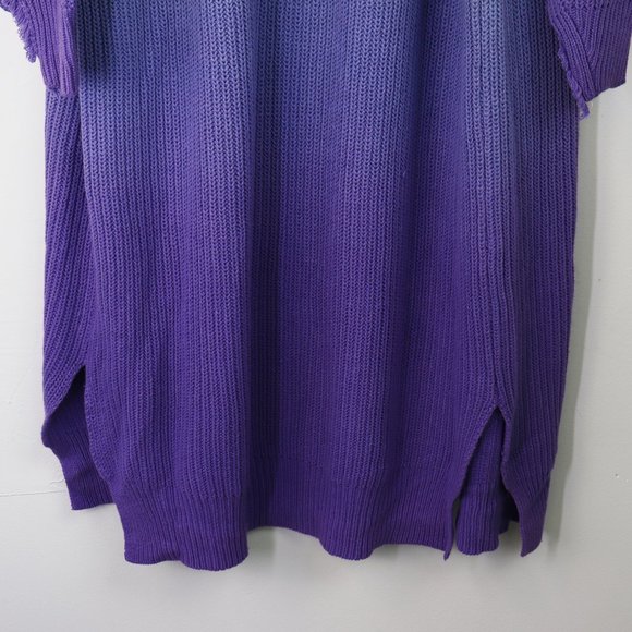 NWT Free People Come Together Cardigan Longline Sweater Ombre Crystal Cove M - Picture 14 of 14